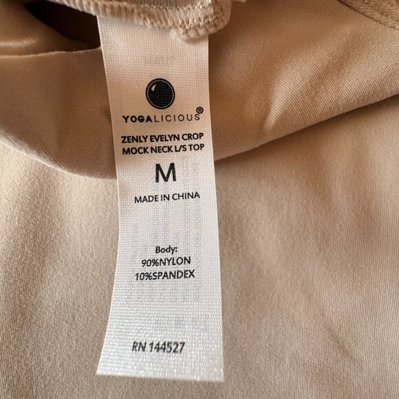 SET OF 2 Yogalicious Zenly Evelyn Crop Mock Neck Long Sleeve Tops Size Medium - Picture 7 of 9